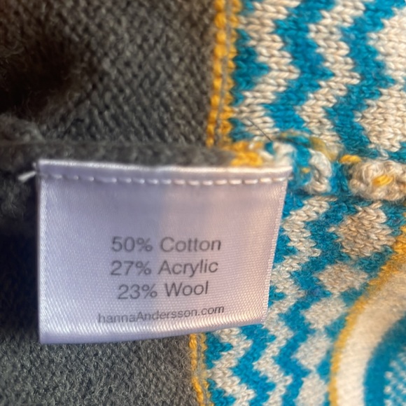 Hanna Andersson Nordic Wool Blend Sweater Dress Gray Colorful/gently used - Picture 4 of 4